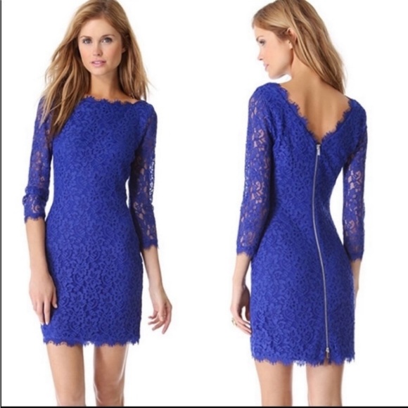 Diane Von Furstenberg Dresses & Skirts - Diane von Furstenberg Blue Zarita Lace Dress